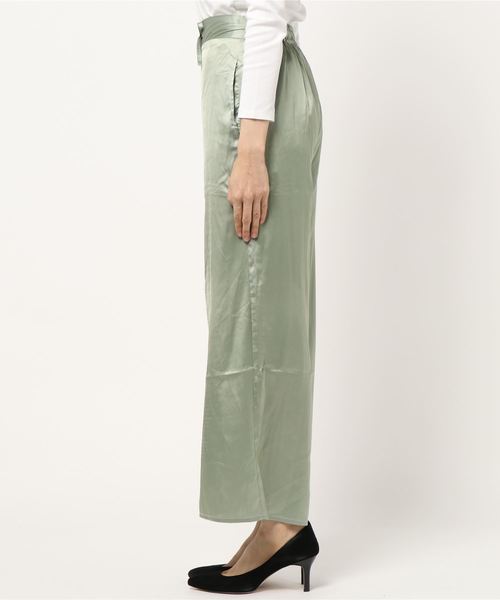 KOBE LETTUCE（コウベレタス）の「サテンイージーパンツ【セットアップOK】（その他パンツ・レディース・ブラウン/ミント/グレイッシュベージュ/チャコール・FREE）」の8枚目の写真