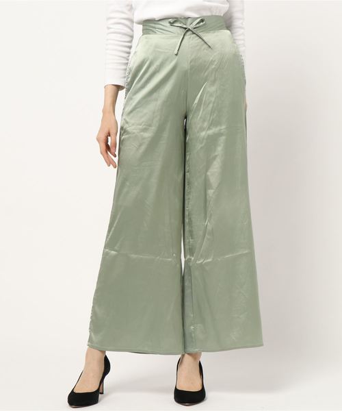 KOBE LETTUCE（コウベレタス）の「サテンイージーパンツ【セットアップOK】（その他パンツ・レディース・ブラウン/ミント/グレイッシュベージュ/チャコール・FREE）」の9枚目の写真
