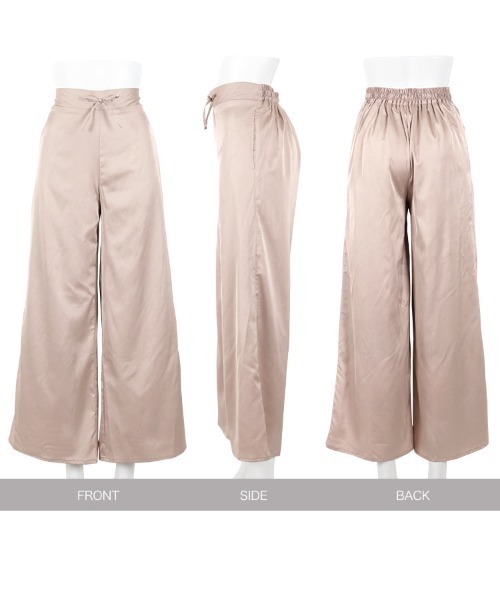 KOBE LETTUCE（コウベレタス）の「サテンイージーパンツ【セットアップOK】（その他パンツ・レディース・ブラウン/ミント/グレイッシュベージュ/チャコール・FREE）」の11枚目の写真