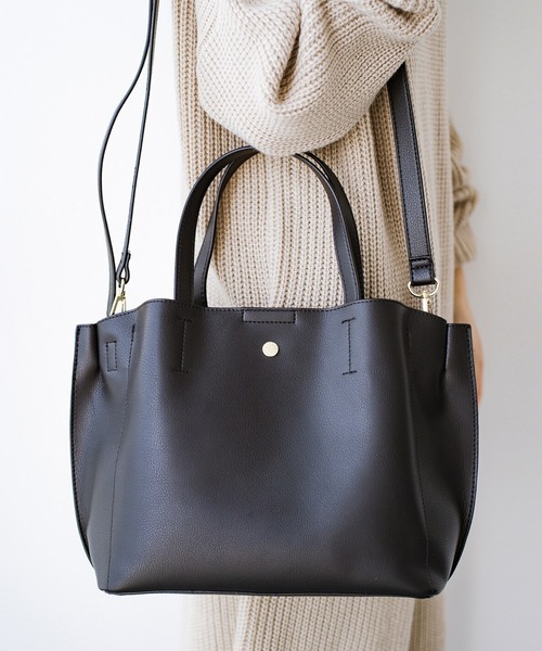 セール Legato Largo かるいかばんシリーズ 軽量ボンディングフェイクレザー2way トートバッグ トートバッグ Legato Largo レガートラルゴ のファッション通販 Zozotown