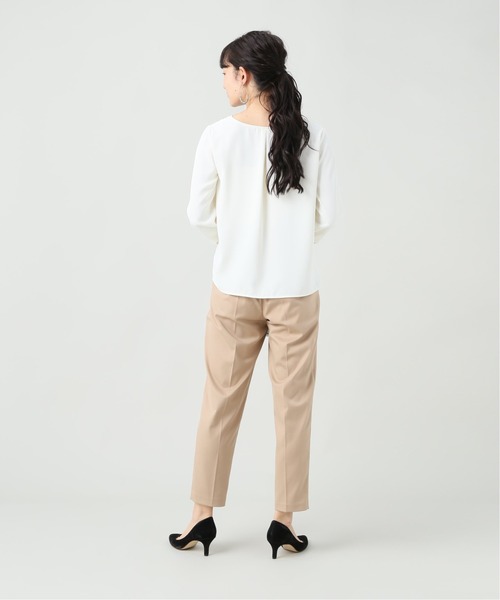 B.C STOCK（ベーセーストック）の「ライトダブルクロスブラウス（シャツ/ブラウス・レディース・ネイビー/ベージュ/ホワイト・FREE）」の5枚目の写真