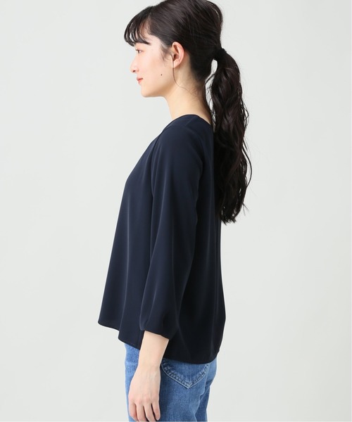 B.C STOCK（ベーセーストック）の「ライトダブルクロスブラウス（シャツ/ブラウス・レディース・ネイビー/ベージュ/ホワイト・FREE）」の7枚目の写真