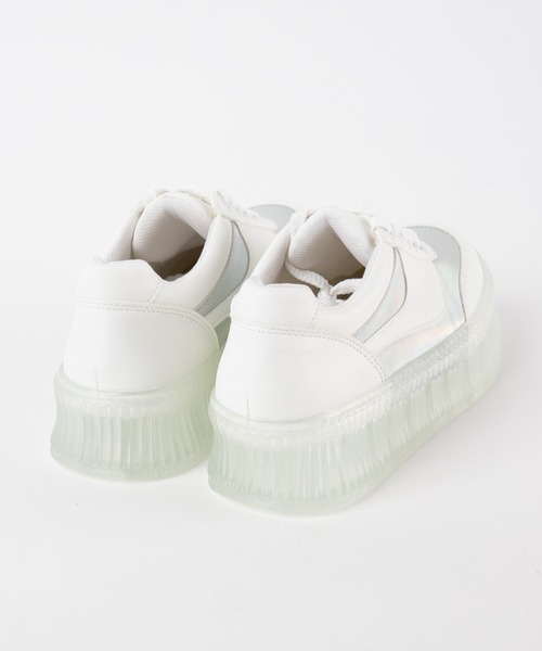 WEGO(ウィゴー)の「WEGO/クリアソール厚底スニーカー(スニーカー・レディース・ホワイト/ブラック/その他1・MEDIUM/LARGE)」の5枚目の写真