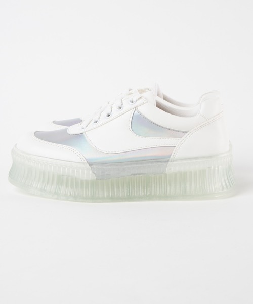 WEGO(ウィゴー)の「WEGO/クリアソール厚底スニーカー(スニーカー・レディース・ホワイト/ブラック/その他1・MEDIUM/LARGE)」の8枚目の写真