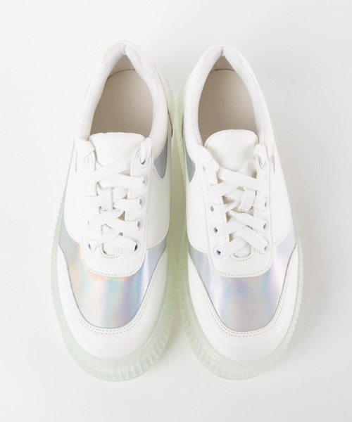 WEGO(ウィゴー)の「WEGO/クリアソール厚底スニーカー(スニーカー・レディース・ホワイト/ブラック/その他1・MEDIUM/LARGE)」の11枚目の写真