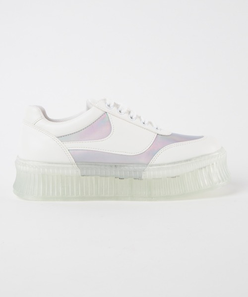 WEGO(ウィゴー)の「WEGO/クリアソール厚底スニーカー(スニーカー・レディース・ホワイト/ブラック/その他1・MEDIUM/LARGE)」の12枚目の写真