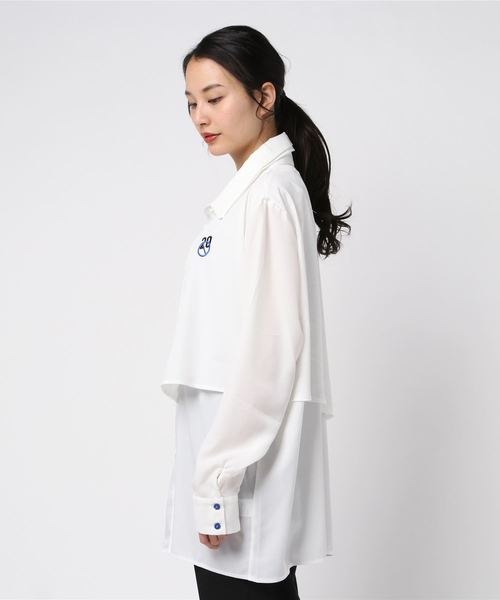 DING（ディング）の「DING/レイヤードシャツ（シャツ/ブラウス・レディース・グレー/ピンク/ホワイト・FREE）」の4枚目の写真