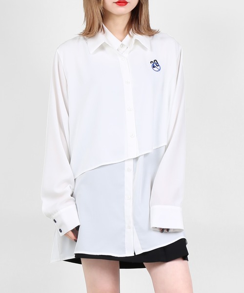 DING（ディング）の「DING/レイヤードシャツ（シャツ/ブラウス・レディース・グレー/ピンク/ホワイト・FREE）」の2枚目の写真