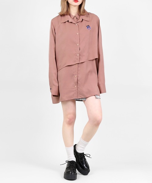 DING（ディング）の「DING/レイヤードシャツ（シャツ/ブラウス・レディース・グレー/ピンク/ホワイト・FREE）」の9枚目の写真