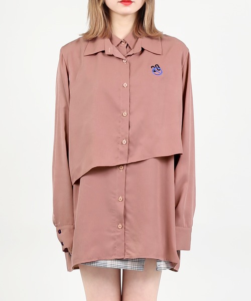 DING（ディング）の「DING/レイヤードシャツ（シャツ/ブラウス・レディース・グレー/ピンク/ホワイト・FREE）」の11枚目の写真