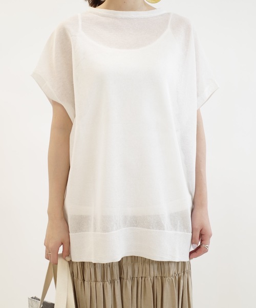 DouDou（ドゥドゥ）の「キャミセットシアーニットプルオーバー（ニット/セーター・レディース・ピンク/オフホワイト・FREE）」の20枚目の写真