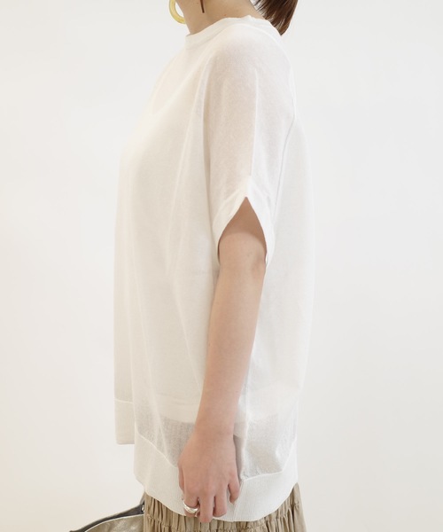 DouDou（ドゥドゥ）の「キャミセットシアーニットプルオーバー（ニット/セーター・レディース・ピンク/オフホワイト・FREE）」の11枚目の写真