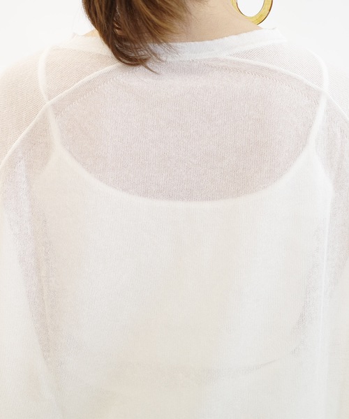 DouDou（ドゥドゥ）の「キャミセットシアーニットプルオーバー（ニット/セーター・レディース・ピンク/オフホワイト・FREE）」の15枚目の写真