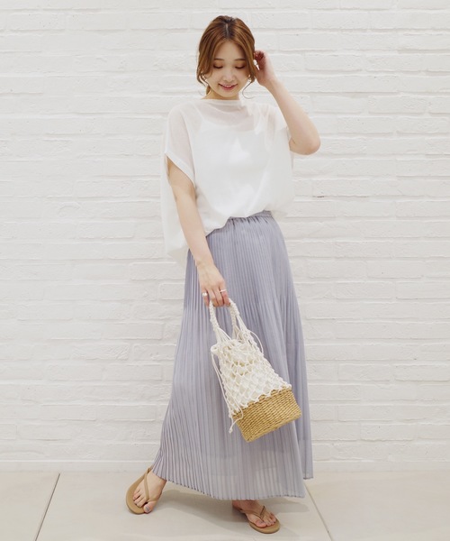 DouDou（ドゥドゥ）の「キャミセットシアーニットプルオーバー（ニット/セーター・レディース・ピンク/オフホワイト・FREE）」の3枚目の写真