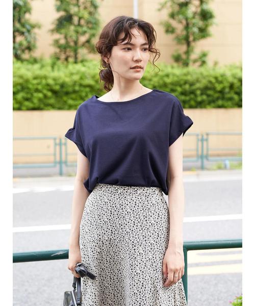 AMERICAN HOLIC（アメリカンホリック）の「ボートネックフコクーンカットプルオーバー1　＊〇（Tシャツ/カットソー・レディース・オフホワイト/サックスブルー/その他7/ネイビー/ブラック系その他4・M/L）」の9枚目の写真