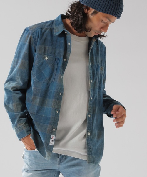 BAYFLOW（ベイフロー）の「インディゴコールチェックシャツ L/S（シャツ/ブラウス・メンズ・レッド/イエロー/ブルー・SMALL/MEDIUM/LARGE）」の8枚目の写真