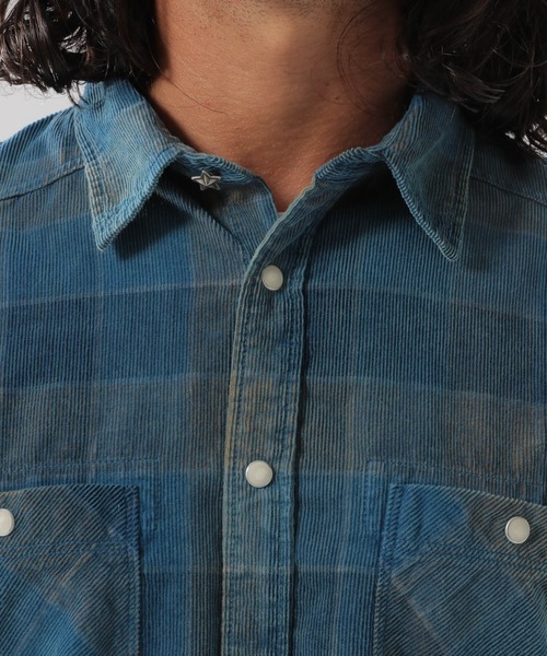 BAYFLOW（ベイフロー）の「インディゴコールチェックシャツ L/S（シャツ/ブラウス・メンズ・レッド/イエロー/ブルー・SMALL/MEDIUM/LARGE）」の17枚目の写真