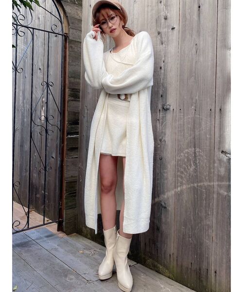 RESEXXY（リゼクシー）の「ロングニットカーディガン【セットアップ着用可能】（カーディガン/ボレロ・レディース・ブラック/ベージュ/オフホワイト・FREE）」の12枚目の写真