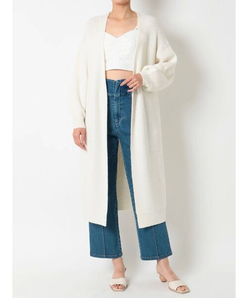 RESEXXY（リゼクシー）の「ロングニットカーディガン【セットアップ着用可能】（カーディガン/ボレロ・レディース・ブラック/ベージュ/オフホワイト・FREE）」の21枚目の写真