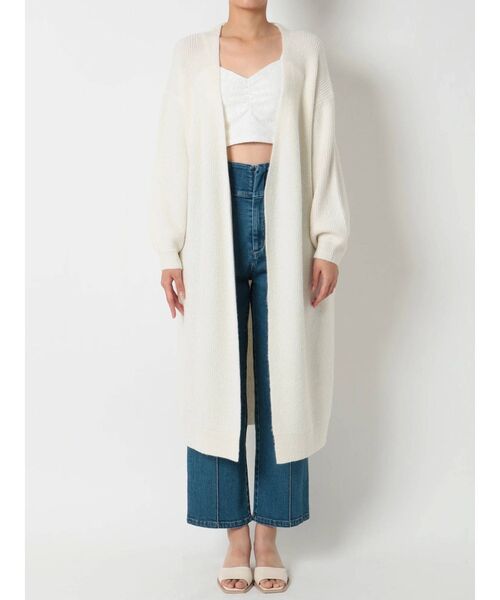 RESEXXY（リゼクシー）の「ロングニットカーディガン【セットアップ着用可能】（カーディガン/ボレロ・レディース・ブラック/ベージュ/オフホワイト・FREE）」の22枚目の写真