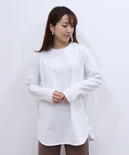 Riberry（リベリー）の「ラウンドヘム ロンT（Tシャツ/カットソー・レディース・ブラック/オフホワイト・MEDIUM）」の2枚目の写真