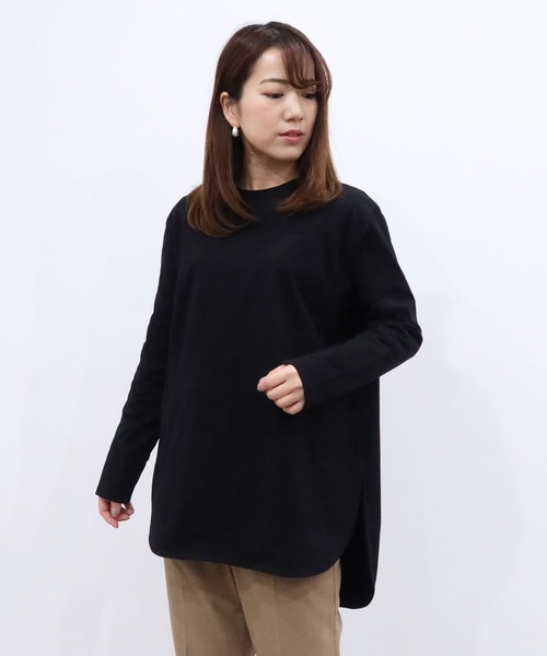 Riberry（リベリー）の「ラウンドヘム ロンT（Tシャツ/カットソー・レディース・ブラック/オフホワイト・MEDIUM）」の6枚目の写真