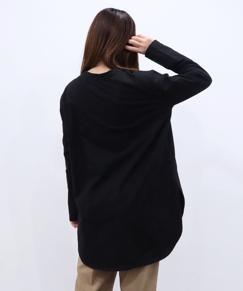 Riberry（リベリー）の「ラウンドヘム ロンT（Tシャツ/カットソー・レディース・ブラック/オフホワイト・MEDIUM）」の8枚目の写真