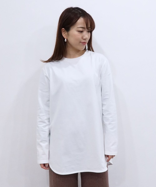 Riberry（リベリー）の「ラウンドヘム ロンT（Tシャツ/カットソー・レディース・ブラック/オフホワイト・MEDIUM）」の3枚目の写真