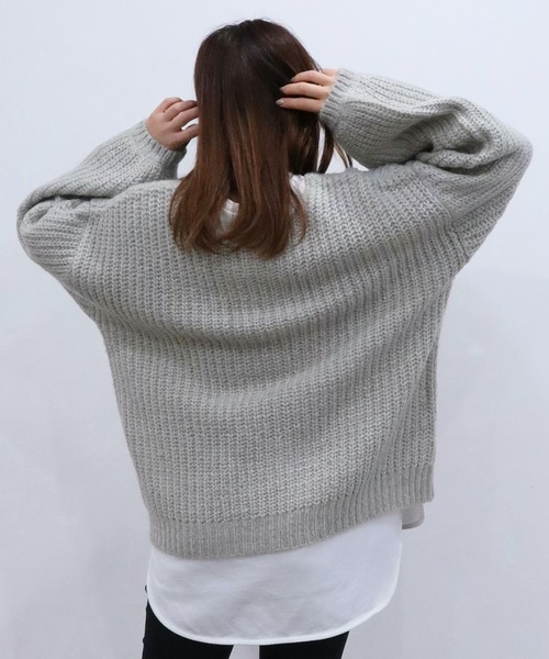 Riberry（リベリー）の「ラウンドヘム ロンT（Tシャツ/カットソー・レディース・ブラック/オフホワイト・MEDIUM）」の11枚目の写真