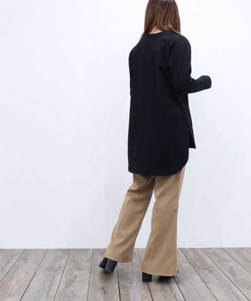 Riberry（リベリー）の「ラウンドヘム ロンT（Tシャツ/カットソー・レディース・ブラック/オフホワイト・MEDIUM）」の9枚目の写真