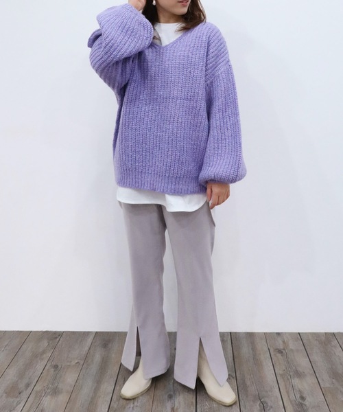 Riberry（リベリー）の「ラウンドヘム ロンT（Tシャツ/カットソー・レディース・ブラック/オフホワイト・MEDIUM）」の12枚目の写真