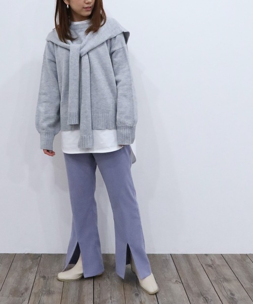 Riberry（リベリー）の「ラウンドヘム ロンT（Tシャツ/カットソー・レディース・ブラック/オフホワイト・MEDIUM）」の13枚目の写真