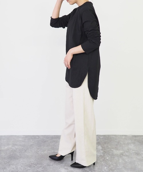 Riberry（リベリー）の「ラウンドヘム ロンT（Tシャツ/カットソー・レディース・ブラック/オフホワイト・MEDIUM）」の21枚目の写真