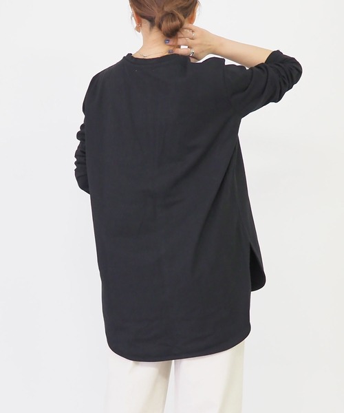 Riberry（リベリー）の「ラウンドヘム ロンT（Tシャツ/カットソー・レディース・ブラック/オフホワイト・MEDIUM）」の22枚目の写真