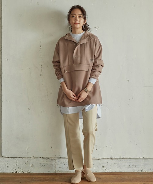 KANGOL EXTRA COMFORT（カンゴールエクストラコンフォート）の「アノラックパーカー（パーカー・レディース・ブラック/チャコールグレー/モカ/オレンジ・M/LL/L）」の6枚目の写真