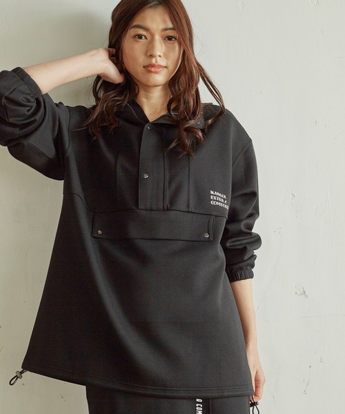 KANGOL EXTRA COMFORT（カンゴールエクストラコンフォート）の「アノラックパーカー（パーカー・レディース・ブラック/チャコールグレー/モカ/オレンジ・M/LL/L）」の15枚目の写真