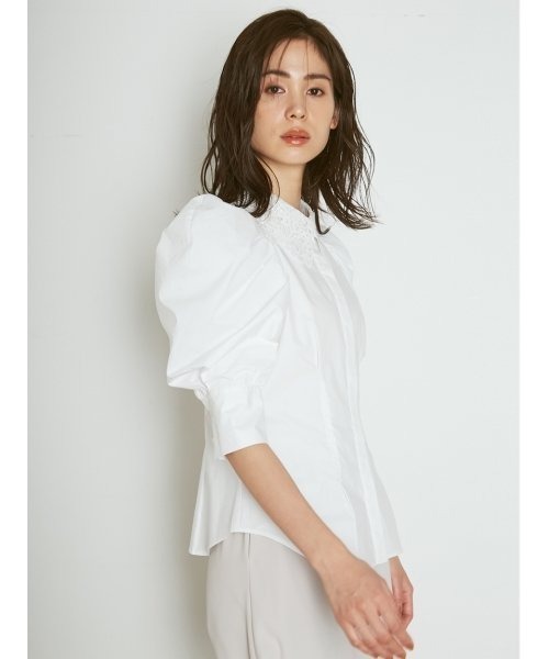 SNIDEL（スナイデル）の「ORGANICSレースカラーシャツブラウス