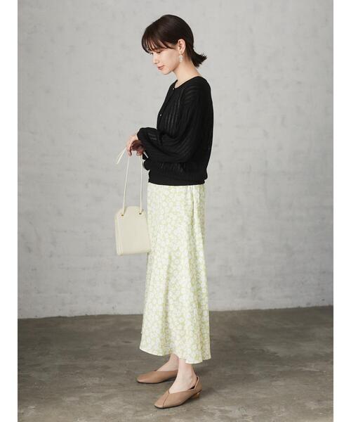 Green　Parks（グリーンパークス）の「<裾ゴム付>花柄マーメイドスカート＊（スカート・レディース・ライム/その他12/ダークネイビー・FREE）」の8枚目の写真