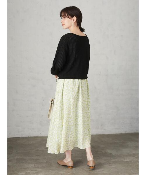 Green　Parks（グリーンパークス）の「<裾ゴム付>花柄マーメイドスカート＊（スカート・レディース・ライム/その他12/ダークネイビー・FREE）」の9枚目の写真