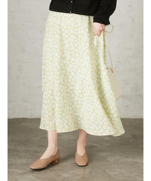 Green　Parks（グリーンパークス）の「<裾ゴム付>花柄マーメイドスカート＊（スカート・レディース・ライム/その他12/ダークネイビー・FREE）」の10枚目の写真