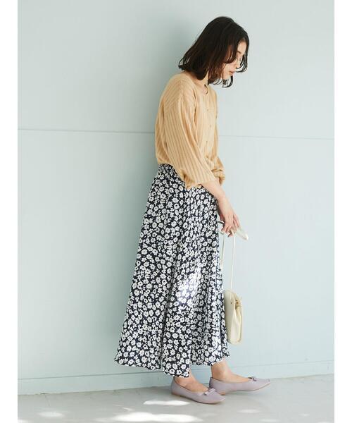 Green　Parks（グリーンパークス）の「<裾ゴム付>花柄マーメイドスカート＊（スカート・レディース・ライム/その他12/ダークネイビー・FREE）」の15枚目の写真