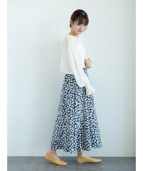 Green　Parks（グリーンパークス）の「<裾ゴム付>花柄マーメイドスカート＊（スカート・レディース・ライム/その他12/ダークネイビー・FREE）」の20枚目の写真