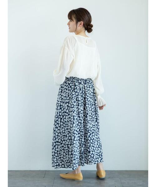 Green　Parks（グリーンパークス）の「<裾ゴム付>花柄マーメイドスカート＊（スカート・レディース・ライム/その他12/ダークネイビー・FREE）」の21枚目の写真