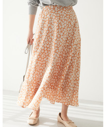 <裾ゴム付>花柄マーメイドスカート＊