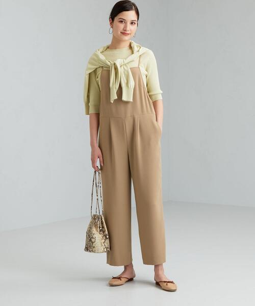 green label relaxing(グリーンレーベルリラクシング)の「FFC Wクロス バック リボン サロペット(サロペット/オーバーオール・レディース・ライトブルー/ベージュ/ネイビー・FREE)」の16枚目の写真