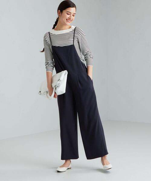 green label relaxing(グリーンレーベルリラクシング)の「FFC Wクロス バック リボン サロペット(サロペット/オーバーオール・レディース・ライトブルー/ベージュ/ネイビー・FREE)」の9枚目の写真