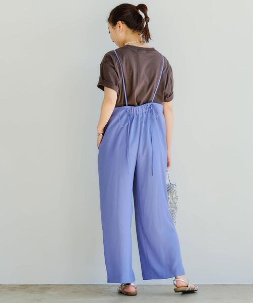 green label relaxing(グリーンレーベルリラクシング)の「FFC Wクロス バック リボン サロペット(サロペット/オーバーオール・レディース・ライトブルー/ベージュ/ネイビー・FREE)」の21枚目の写真
