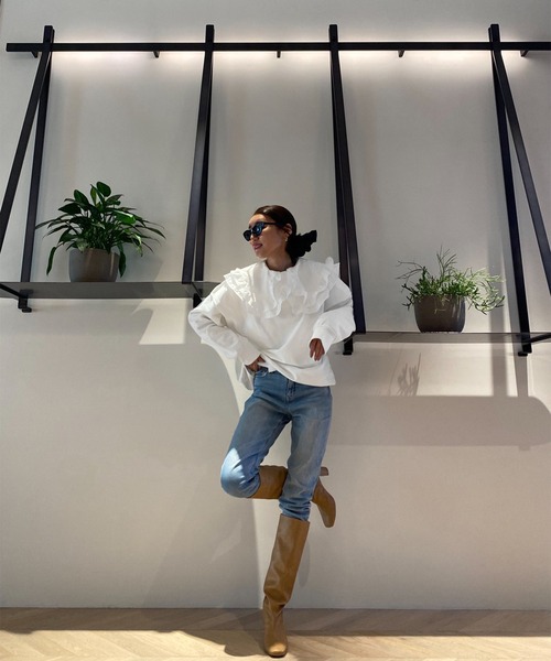 SHEER flow（シアーフロウ）の「【インフルエンサー yukariプロデュースアイテム】バックオープンスウェット（スウェット・レディース・オフホワイト・FREE）」の12枚目の写真