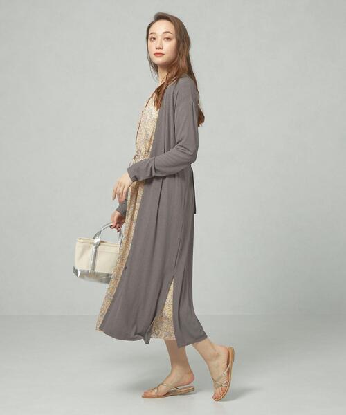 closet story（クローゼットストーリー）の「＜closet story＞□CSC ランダム テレコ ロングカーディガン -手洗い可能-（カーディガン/ボレロ・レディース・オフホワイト/ダークグレー・FREE）」の2枚目の写真