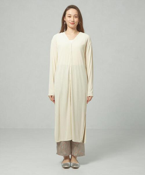 closet story（クローゼットストーリー）の「＜closet story＞□CSC ランダム テレコ ロングカーディガン -手洗い可能-（カーディガン/ボレロ・レディース・オフホワイト/ダークグレー・FREE）」の7枚目の写真